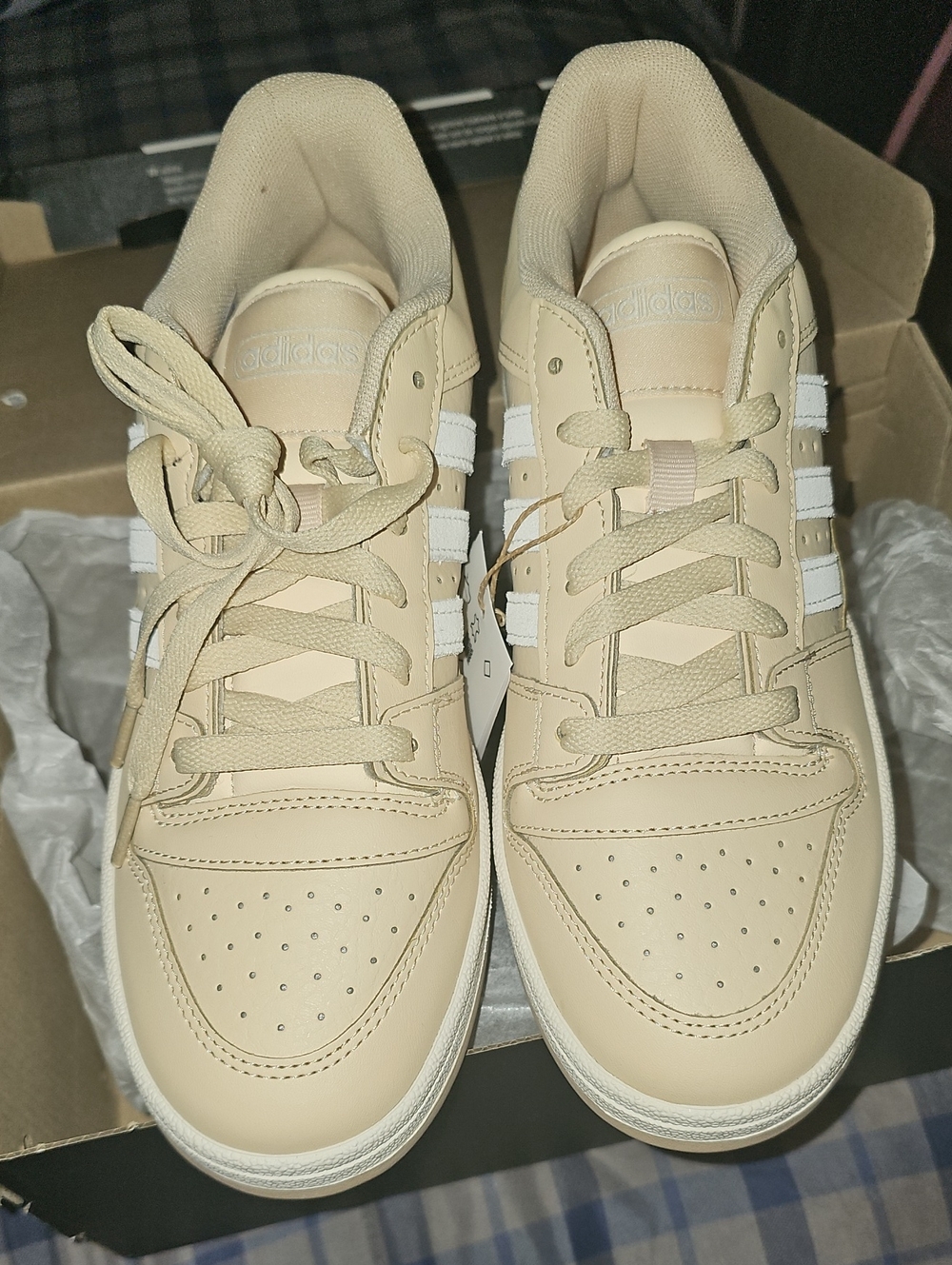 adidas Cream Break Start Low Sneakers with White Stripes